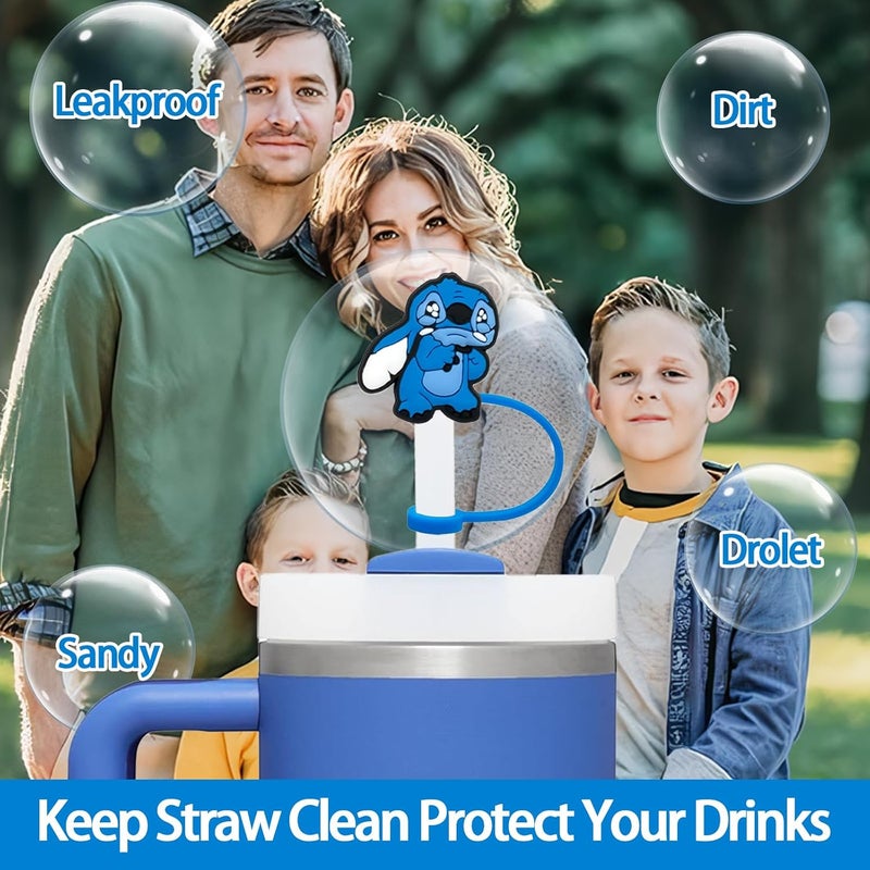 ZERCEJC 5PCS Blue Straw Cover Cap for Stanley Cup，Silicone Straw Toppers Compatible with Stanley 30&40 Oz Tumbler，Reusable 10mm Straw Tips Lids for Stanley Cup Accessories - Image 4